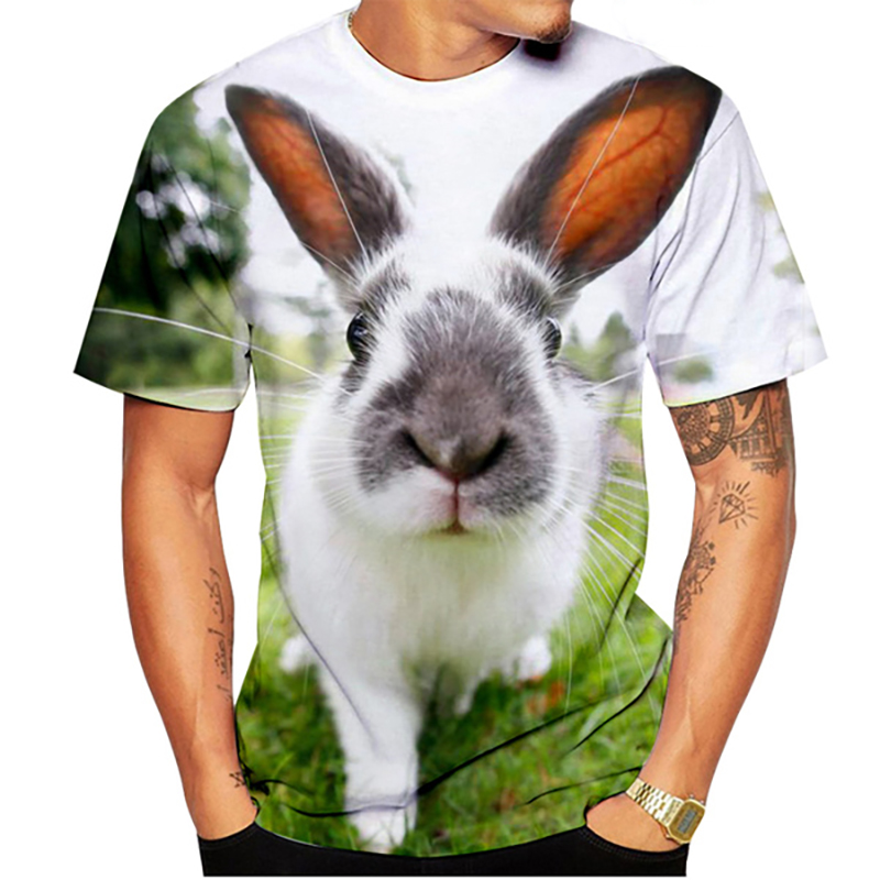 3D Printing Rabbit - T-shirt unisexe à manches courtes imprimé