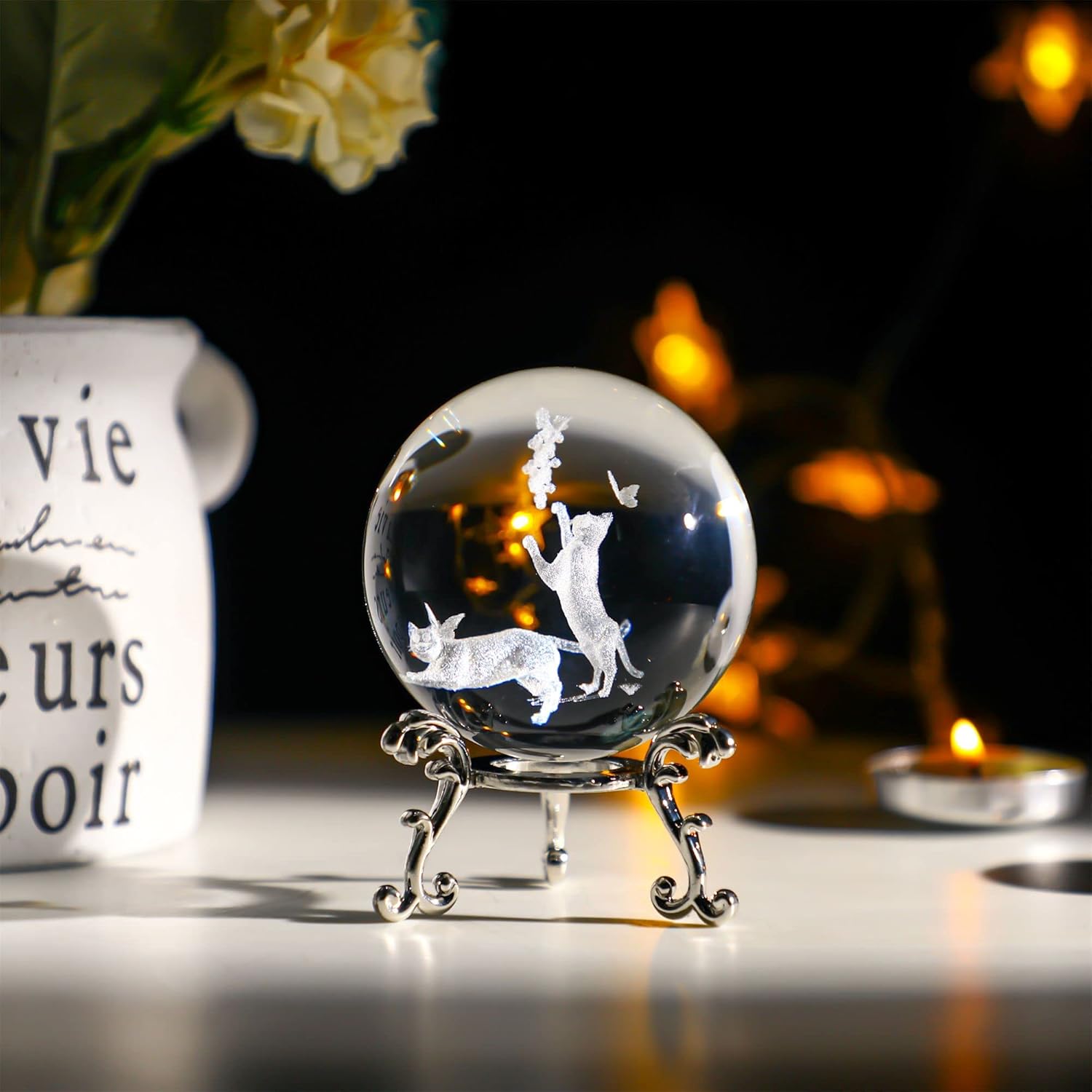 3D Printing Laser Cutting - Boule de cristal de chat de