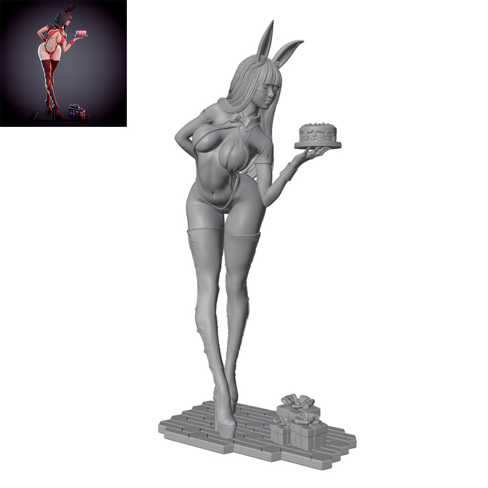 3D Printing Rabbit - Personnage de fille lapin sur le