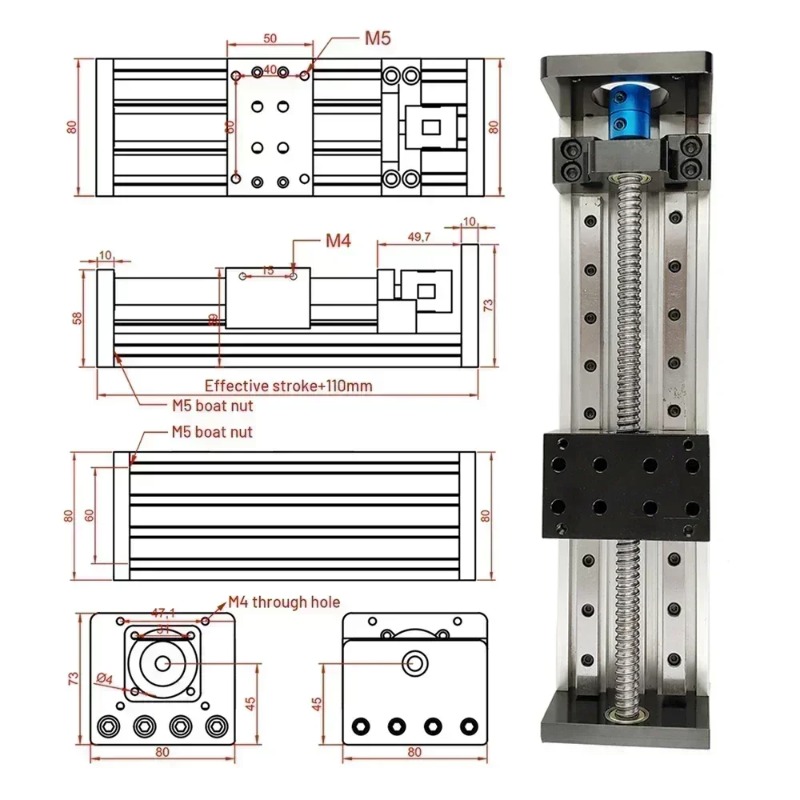 Kit de rail linéaire à vis à b - Linear Guide Rail avis et prix