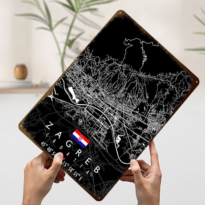 Affiche ZAGREB MAP CROATIA, pa - 3D Printing Zagreb avis et prix