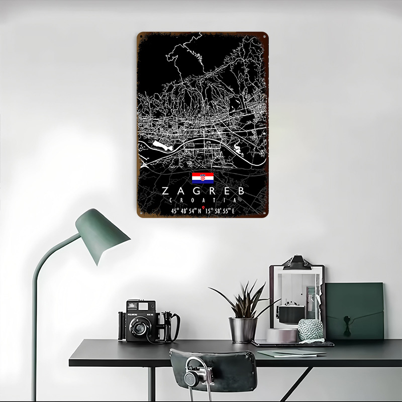 Affiche ZAGREB MAP CROATIA, pa - 3D Printing Zagreb avis et prix