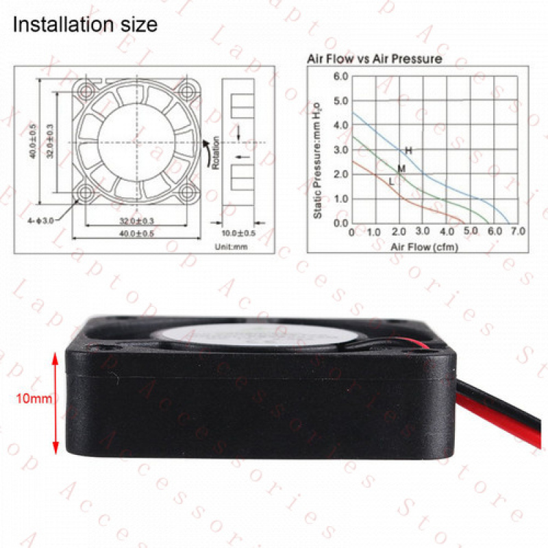 F 4X 12V ordinateur portable i - Cooling Fan 40Mm 3D avis et prix