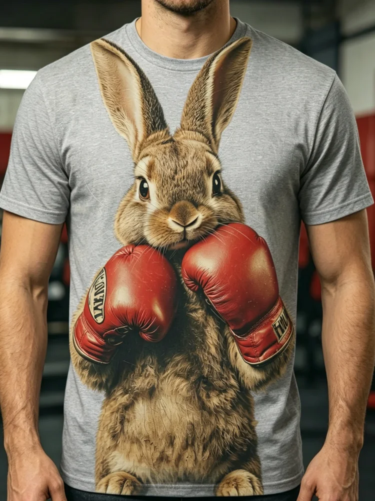 T-shirt Homme Imprimé Lapin Bo - 3D Printing Rabbit avis et prix