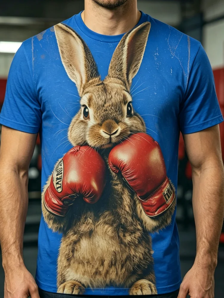 T-shirt Homme Imprimé Lapin Bo - 3D Printing Rabbit avis et prix