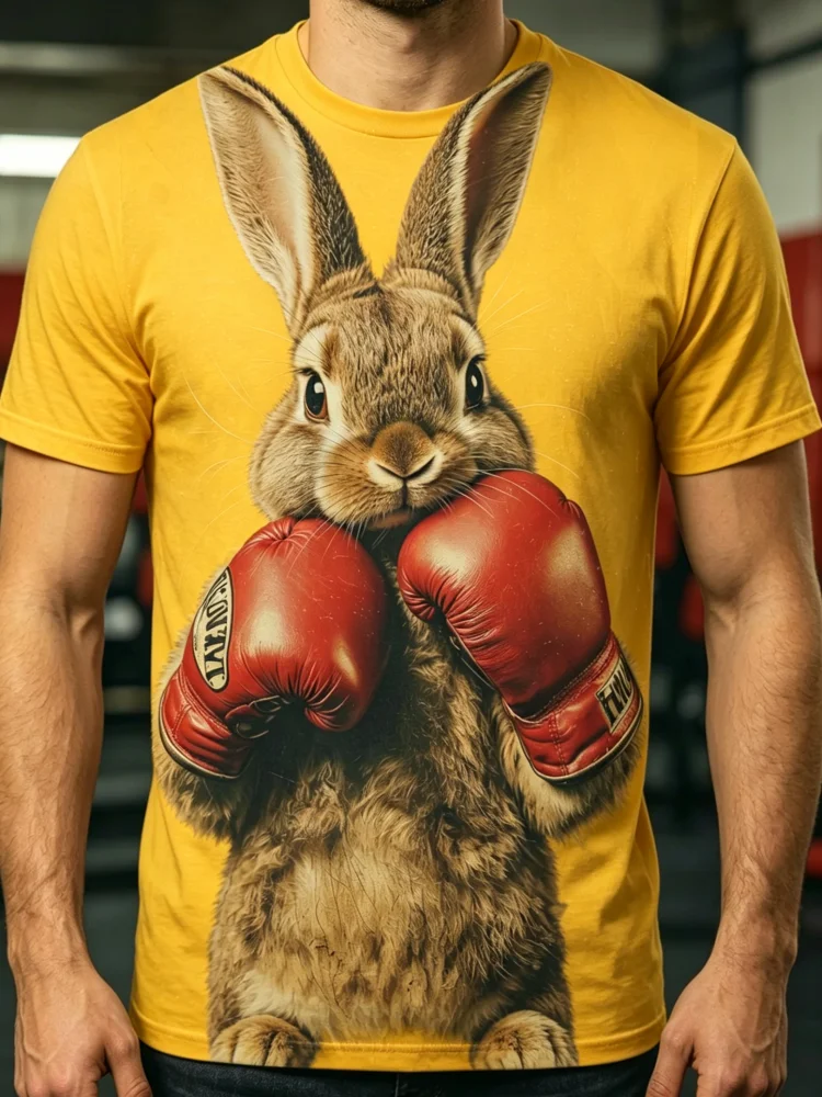 T-shirt Homme Imprimé Lapin Bo - 3D Printing Rabbit avis et prix